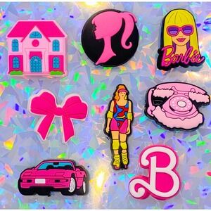 8 Pcs  Movie Set Boat Foam Clog Charms Shoe Decoration‎ Girl Pink Colorful